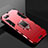 Silicone Matte Finish and Plastic Back Cover Case with Stand for Oppo RX17 Neo Red