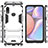 Silicone Matte Finish and Plastic Back Cover Case with Stand for Samsung Galaxy A10s