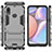 Silicone Matte Finish and Plastic Back Cover Case with Stand for Samsung Galaxy A10s