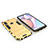 Silicone Matte Finish and Plastic Back Cover Case with Stand for Samsung Galaxy A10s Gold