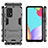 Silicone Matte Finish and Plastic Back Cover Case with Stand for Samsung Galaxy A52 4G