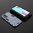 Silicone Matte Finish and Plastic Back Cover Case with Stand for Samsung Galaxy A52 4G