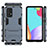 Silicone Matte Finish and Plastic Back Cover Case with Stand for Samsung Galaxy A52s 5G