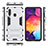 Silicone Matte Finish and Plastic Back Cover Case with Stand for Samsung Galaxy A60