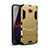 Silicone Matte Finish and Plastic Back Cover Case with Stand for Samsung Galaxy A9 Pro (2016) SM-A9100 Gold