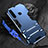 Silicone Matte Finish and Plastic Back Cover Case with Stand for Samsung Galaxy A9s Blue