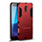 Silicone Matte Finish and Plastic Back Cover Case with Stand for Samsung Galaxy C8 C710F Red