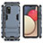 Silicone Matte Finish and Plastic Back Cover Case with Stand for Samsung Galaxy F02S SM-E025F