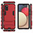 Silicone Matte Finish and Plastic Back Cover Case with Stand for Samsung Galaxy F02S SM-E025F