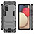 Silicone Matte Finish and Plastic Back Cover Case with Stand for Samsung Galaxy F02S SM-E025F