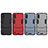 Silicone Matte Finish and Plastic Back Cover Case with Stand for Samsung Galaxy M01