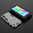 Silicone Matte Finish and Plastic Back Cover Case with Stand for Samsung Galaxy M01