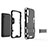 Silicone Matte Finish and Plastic Back Cover Case with Stand for Samsung Galaxy M01