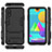 Silicone Matte Finish and Plastic Back Cover Case with Stand for Samsung Galaxy M01