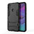 Silicone Matte Finish and Plastic Back Cover Case with Stand for Samsung Galaxy M11 Black