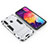 Silicone Matte Finish and Plastic Back Cover Case with Stand for Samsung Galaxy M40 White