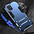 Silicone Matte Finish and Plastic Back Cover Case with Stand for Samsung Galaxy M80S Blue