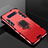 Silicone Matte Finish and Plastic Back Cover Case with Stand for Samsung Galaxy S10 Plus Red