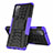 Silicone Matte Finish and Plastic Back Cover Case with Stand for Samsung Galaxy S20 FE 2022 5G Purple