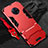 Silicone Matte Finish and Plastic Back Cover Case with Stand for Vivo Nex 3S Red