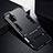 Silicone Matte Finish and Plastic Back Cover Case with Stand for Vivo X50 5G Black