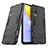 Silicone Matte Finish and Plastic Back Cover Case with Stand for Vivo Y31 (2021) Black