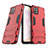 Silicone Matte Finish and Plastic Back Cover Case with Stand for Vivo Y31s 5G