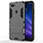 Silicone Matte Finish and Plastic Back Cover Case with Stand for Xiaomi Mi 8 Lite