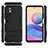 Silicone Matte Finish and Plastic Back Cover Case with Stand for Xiaomi POCO M3 Pro 5G