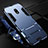 Silicone Matte Finish and Plastic Back Cover Case with Stand for Xiaomi Redmi 8A Blue