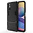 Silicone Matte Finish and Plastic Back Cover Case with Stand for Xiaomi Redmi Note 10 5G