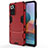 Silicone Matte Finish and Plastic Back Cover Case with Stand for Xiaomi Redmi Note 10 Pro 4G