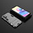 Silicone Matte Finish and Plastic Back Cover Case with Stand for Xiaomi Redmi Note 10T 5G Gray