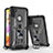 Silicone Matte Finish and Plastic Back Cover Case with Stand H01 for Samsung Galaxy M11