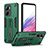 Silicone Matte Finish and Plastic Back Cover Case with Stand H01P for Realme 10 Pro 5G Green