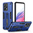 Silicone Matte Finish and Plastic Back Cover Case with Stand H01P for Realme 9 5G