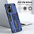 Silicone Matte Finish and Plastic Back Cover Case with Stand H01P for Realme C33 (2023)