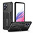 Silicone Matte Finish and Plastic Back Cover Case with Stand H01P for Realme C35