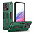 Silicone Matte Finish and Plastic Back Cover Case with Stand H01P for Realme Narzo 50A Green