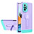 Silicone Matte Finish and Plastic Back Cover Case with Stand H01P for Xiaomi Redmi Note 10 Pro 4G Purple