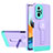Silicone Matte Finish and Plastic Back Cover Case with Stand H01P for Xiaomi Redmi Note 10 Pro Max Purple