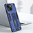 Silicone Matte Finish and Plastic Back Cover Case with Stand H02X for Apple iPhone 15