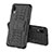 Silicone Matte Finish and Plastic Back Cover Case with Stand J01X for Samsung Galaxy M10 Black