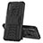 Silicone Matte Finish and Plastic Back Cover Case with Stand J01X for Samsung Galaxy M11 Black