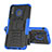 Silicone Matte Finish and Plastic Back Cover Case with Stand J01X for Samsung Galaxy M20 Blue