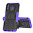 Silicone Matte Finish and Plastic Back Cover Case with Stand J01X for Samsung Galaxy M20 Purple