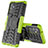 Silicone Matte Finish and Plastic Back Cover Case with Stand J01X for Samsung Galaxy Quantum4 5G Green