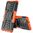 Silicone Matte Finish and Plastic Back Cover Case with Stand J01X for Samsung Galaxy Quantum4 5G Orange