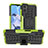 Silicone Matte Finish and Plastic Back Cover Case with Stand JX1 for Motorola Moto E22i Green