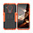 Silicone Matte Finish and Plastic Back Cover Case with Stand JX1 for Nokia 5.4 Orange